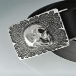 Gürtelschließe Side Skull 925 Silber massiv
